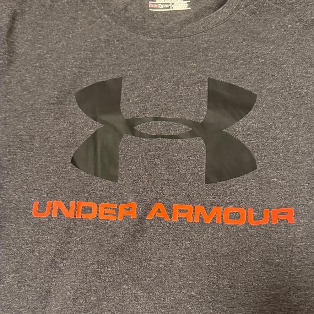 Under Armour Men's Charcoal and Orange Tee - Picture 2 of 3